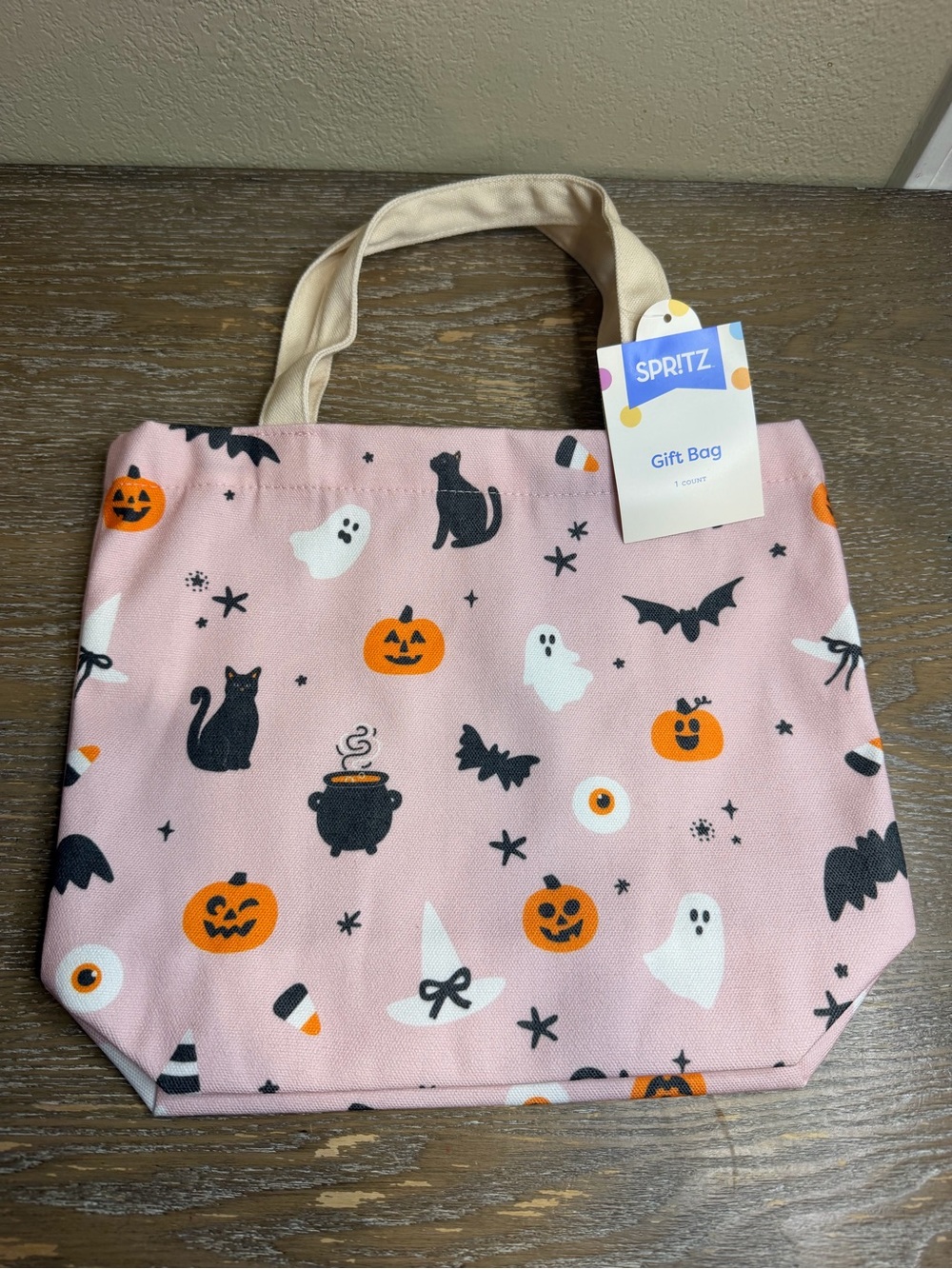 Small Halloween Applique Canvas Tote Gift Bag
